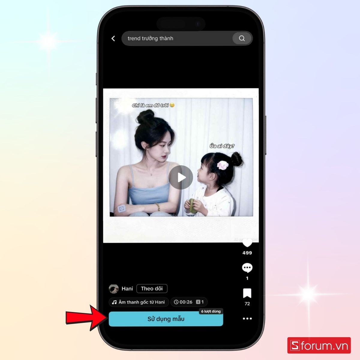 Nhấn nhanh vào sử dụng mẫu để bắt đầu