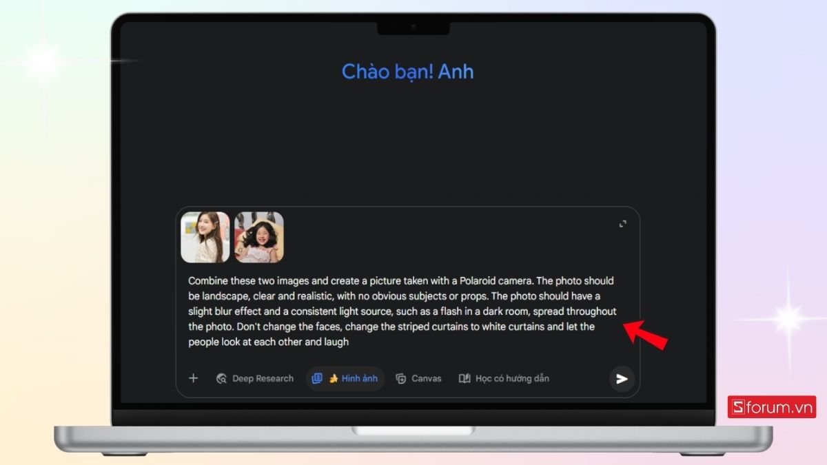 Tìm và nhập Prompt theo sở thích cá nhân