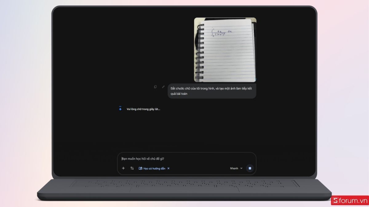Gemini sẽ tiến hành xử lý yêu cầu của bạn