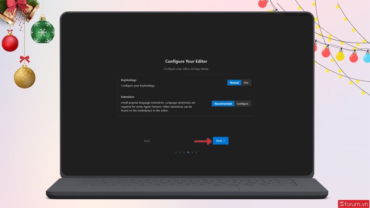 Lựa chọn các cài đặt
