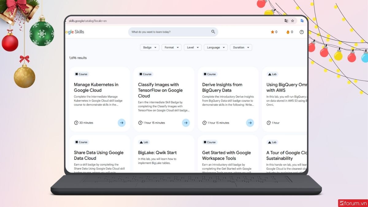 Các khóa học của Google Skills