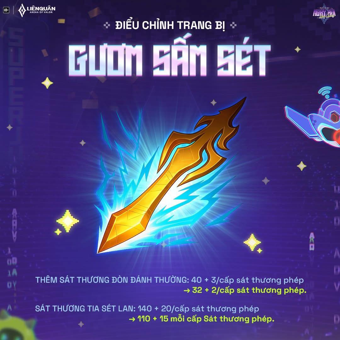 Gươm Sấm Sét bị giảm sát thương giai đoạn về sau