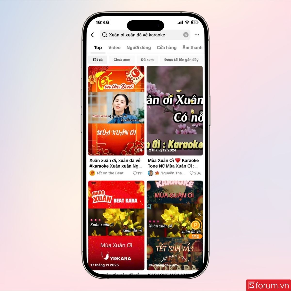 Chọn một video bạn muốn hát karaoke