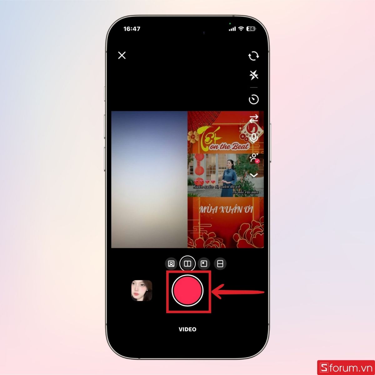 Nhấn vào nút quay để bắt đầu