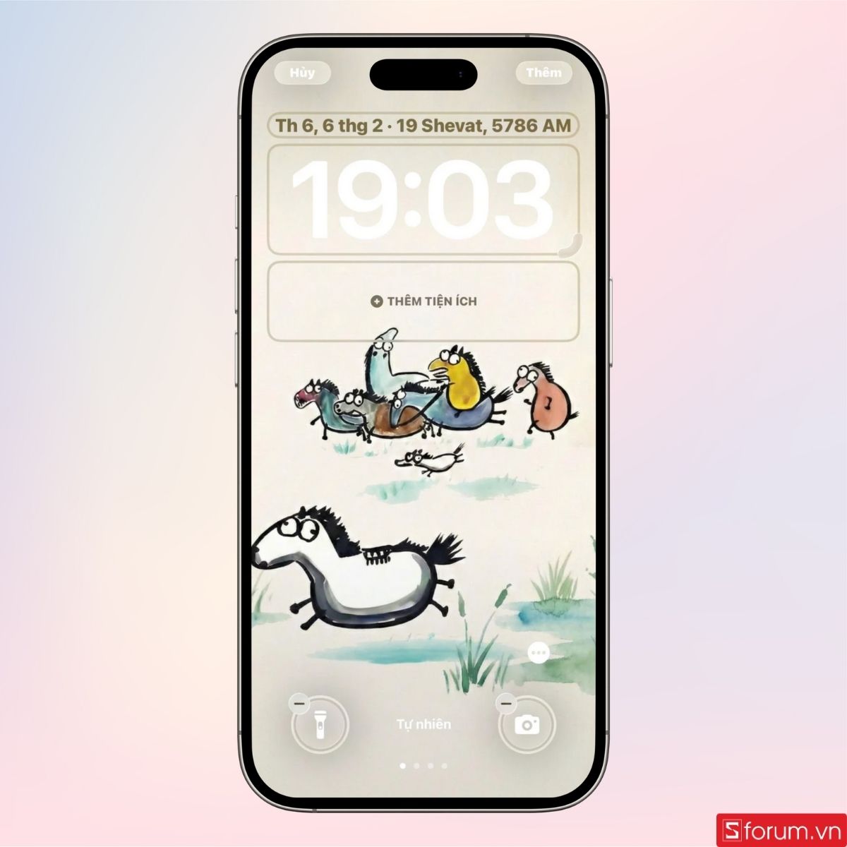 Cài hình nền mã đáo thành công trên điện thoại