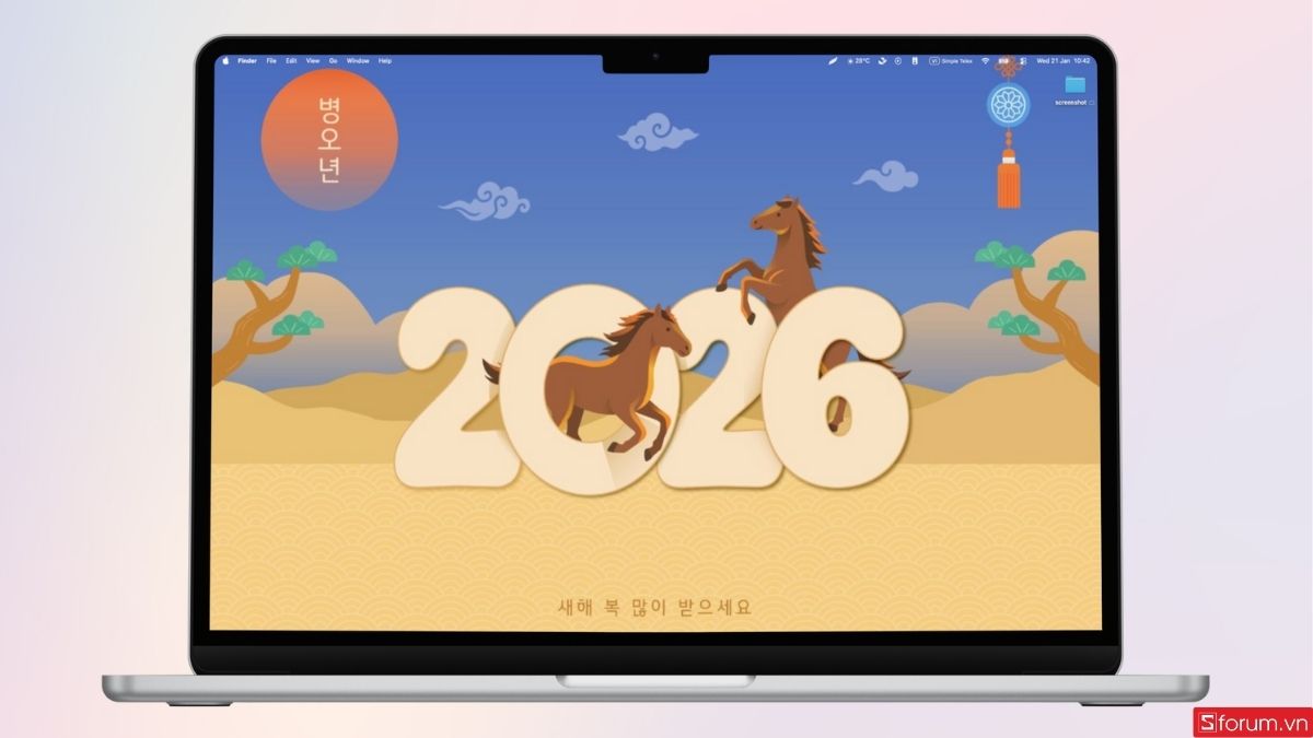 Hoàn tất cài đặt hình nền trên MacBook