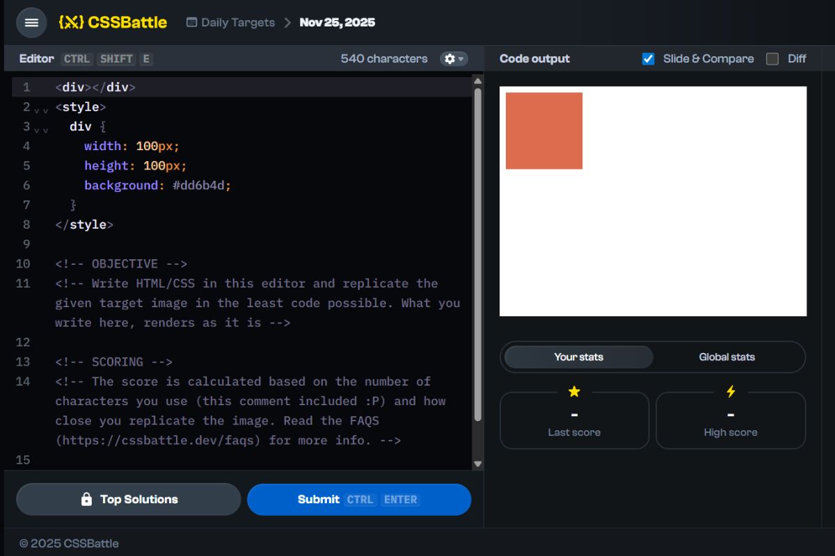 CSSBattle là một nền tảng giúp bạn luyện kỹ năng CSS 