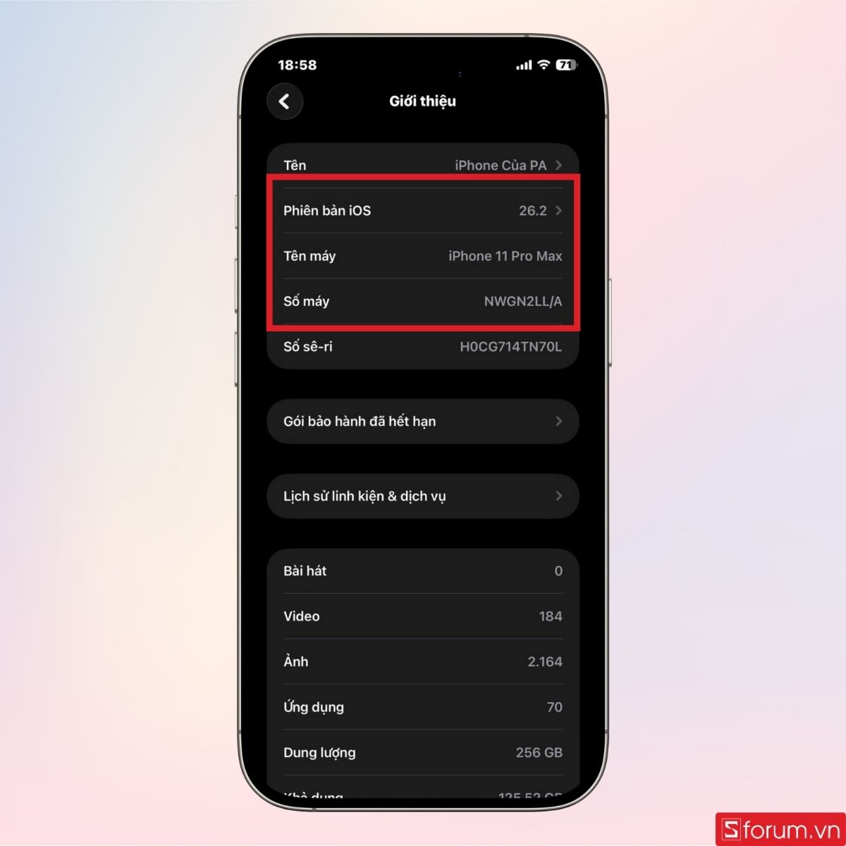 Xem thông tin phiên bản iOS của iPhone của bạn