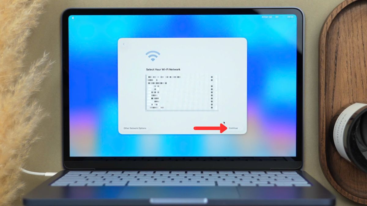 Thiết lập wifi cho MacBook Neo
