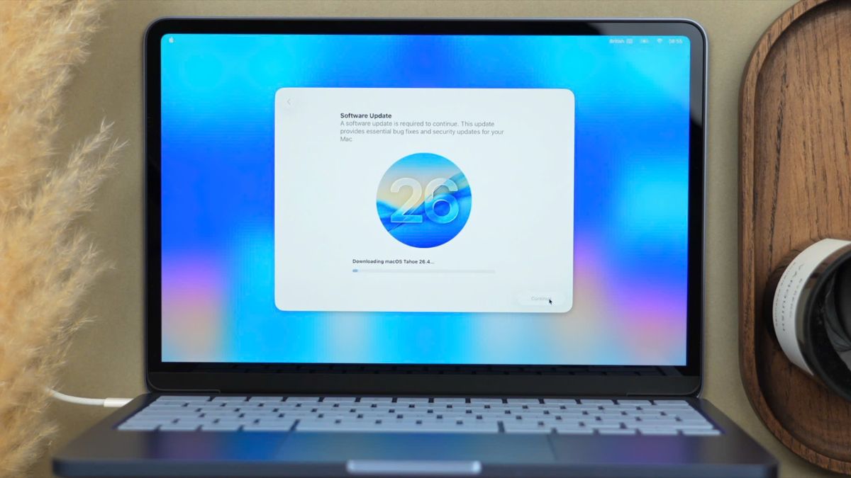 MacBook Neo hoàn tất cài đặt phiên bản