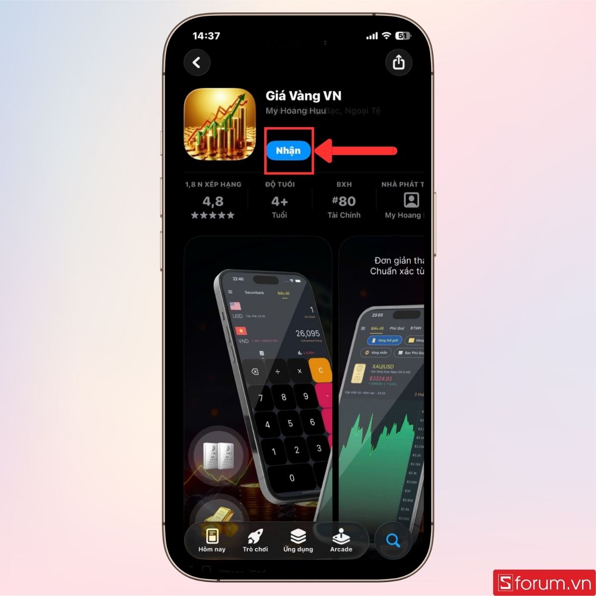 Tải ứng dụng Giá Vàng VN về điện thoại