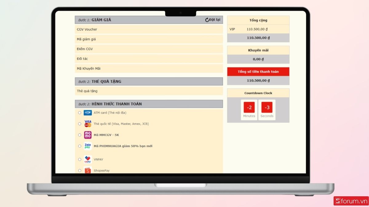 Kiểm tra thông tin và thanh toán