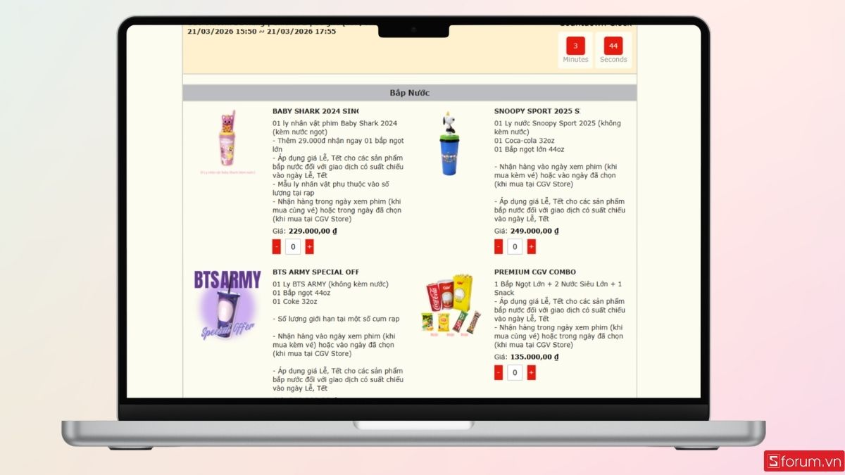 Múa kèm combo bắp nước nếu muốn