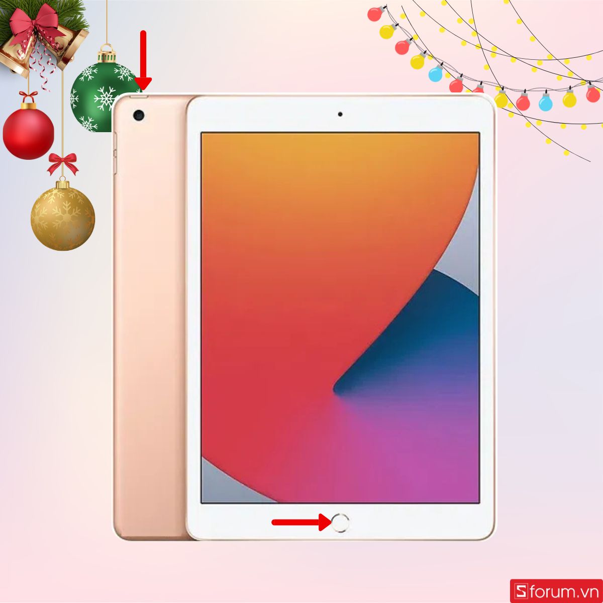 Nhấn đồng thời combo nút vật lý trên iPad