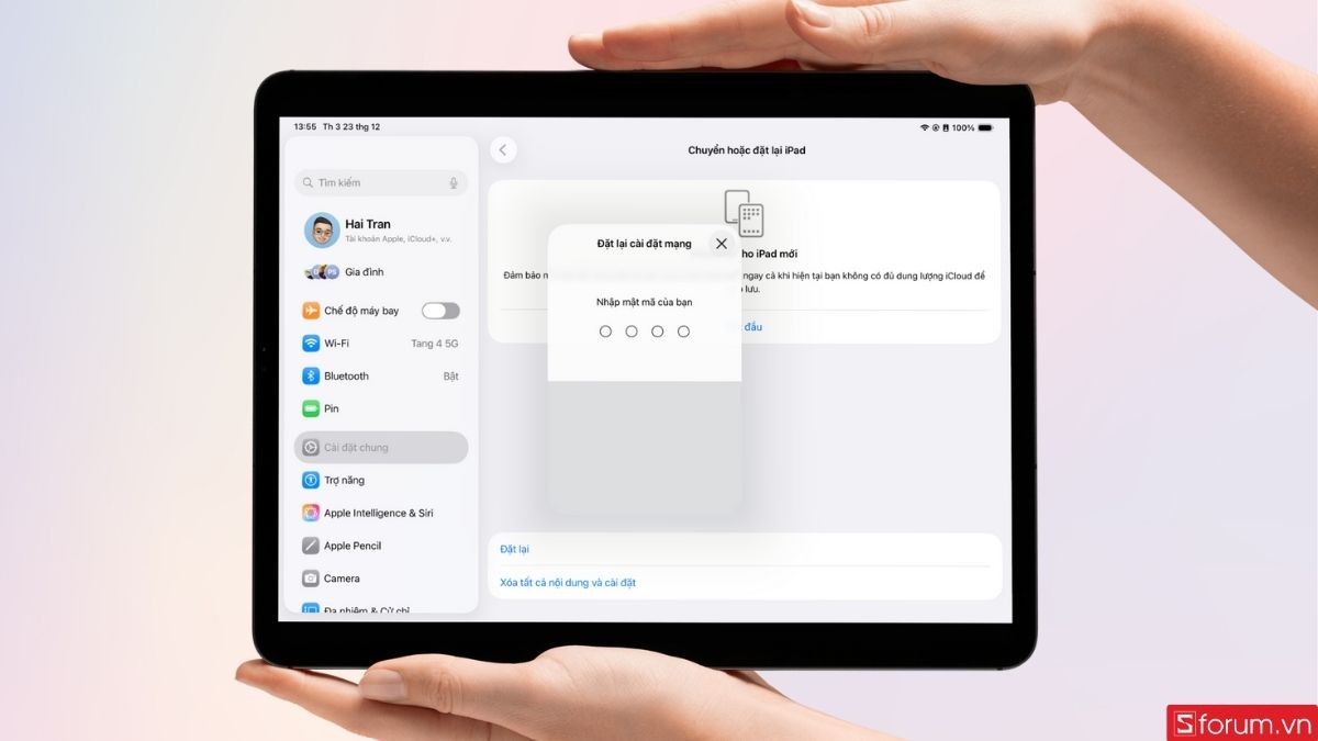 khắc phục iPad vào mạng chậm bằng đặt lại cài đặt mạng của ipad bước 5 tiếp theo