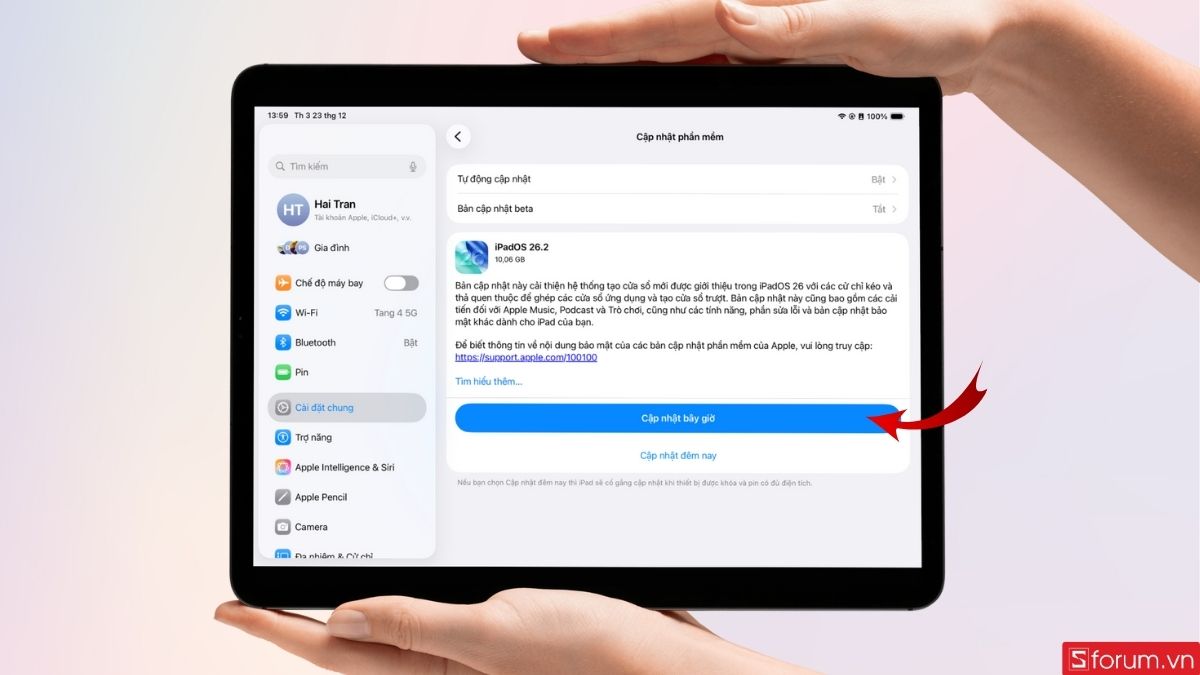 Cập nhật iOS mới nhất bước 4