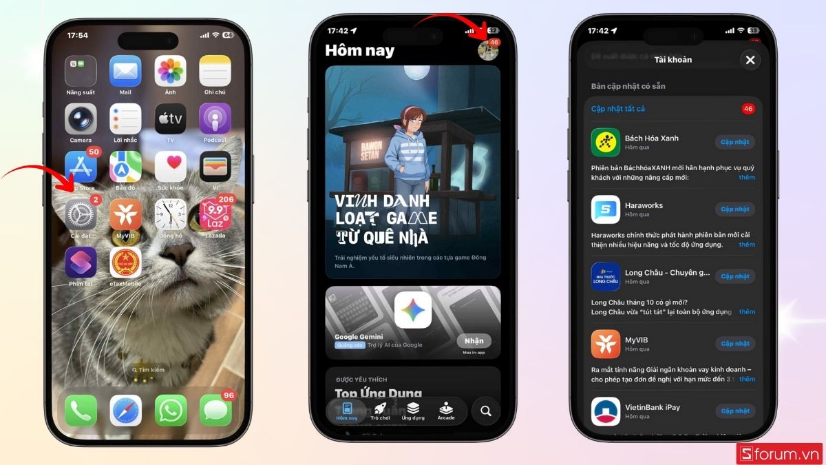 Vào App Store để kiểm tra các bản cập nhật ứng dụng