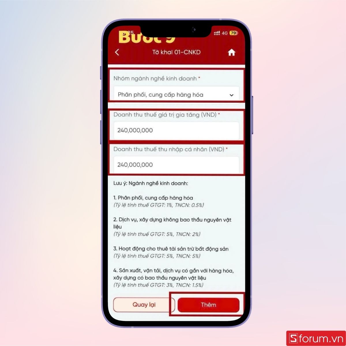 Kê khai doanh thu thuế theo yêu cầu