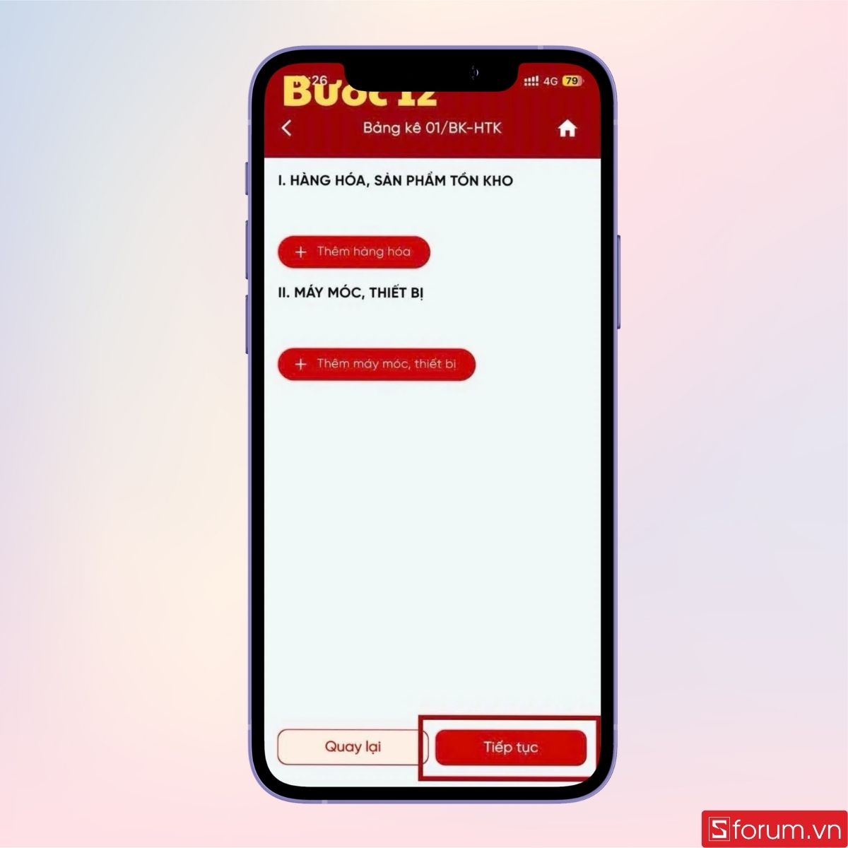 Thêm hàng hóa tồn khô và thiết bị