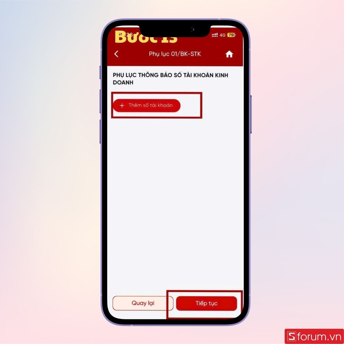 Thêm số tài khoản kinh doanh