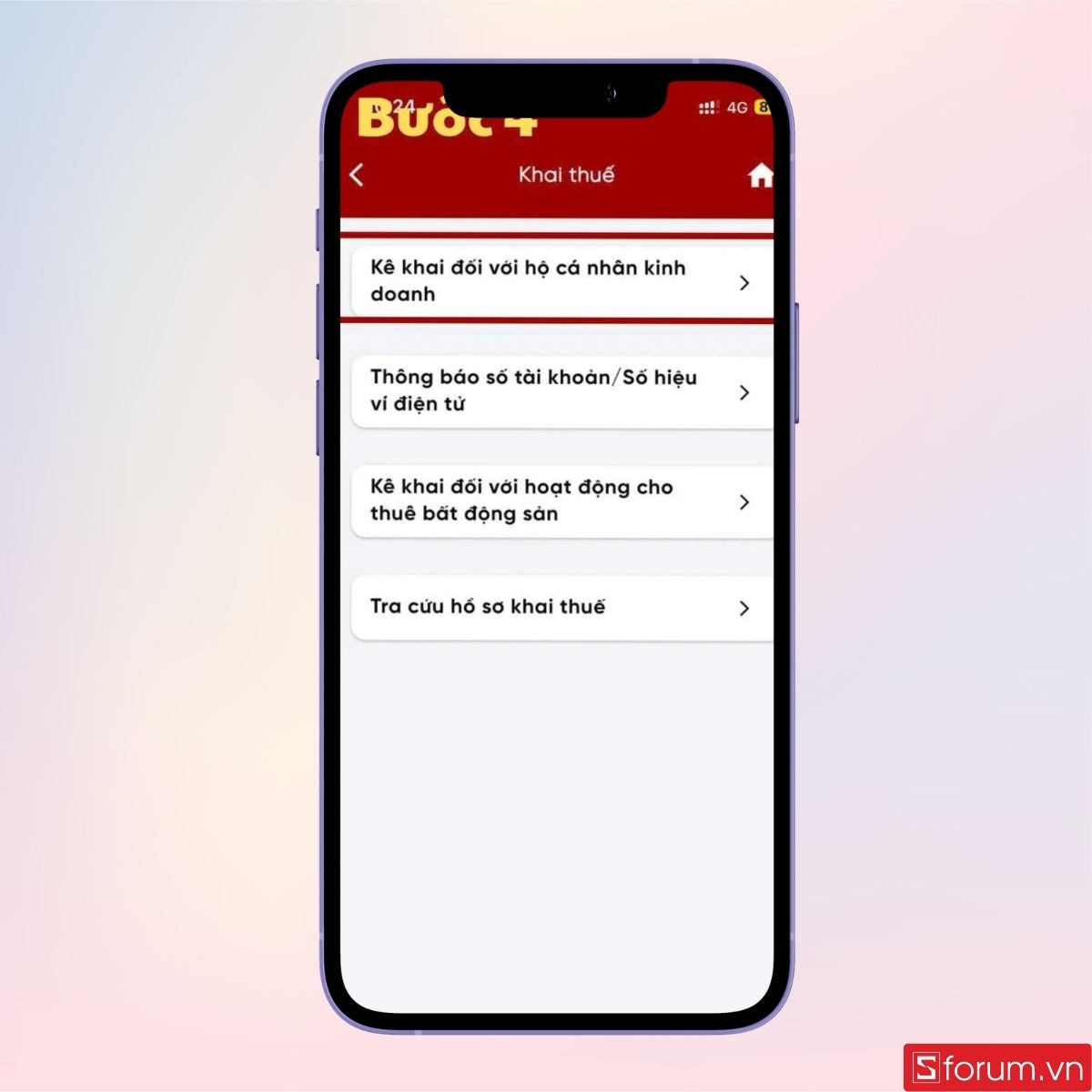 Chọn Kê khai đối với hộ cá nhân kinh doanh