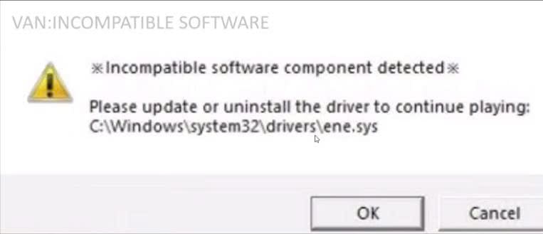 Tìm hiểu về lỗi VAN: incompatible software