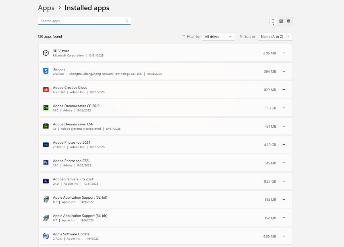 Chọn Installed apps