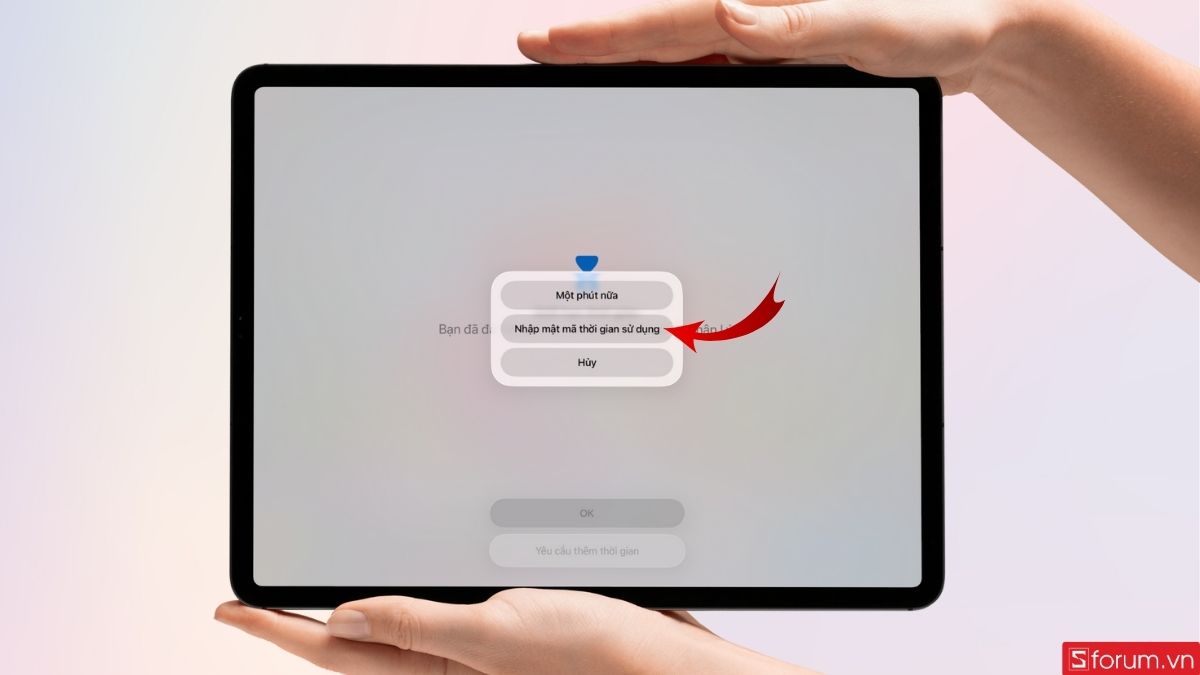 Nhập mật khẩu thời gian sử dụng