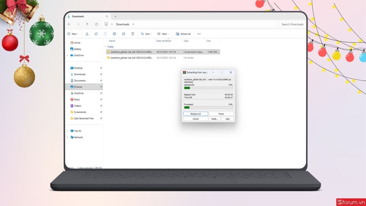 Giải file nến llần2 để vào thư mục ROM