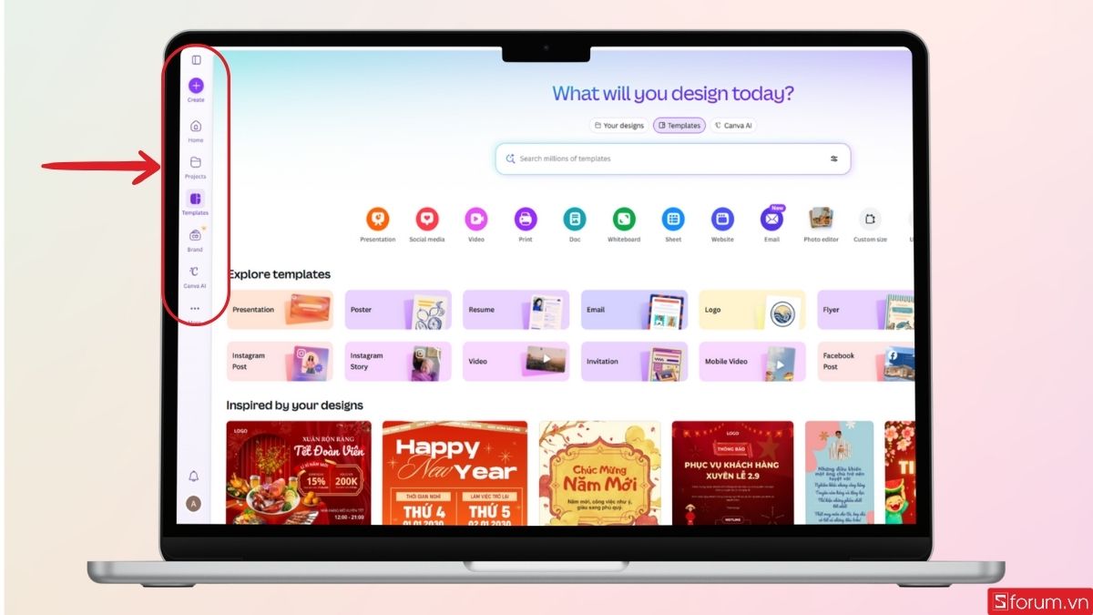 Khám ohas thanh công cụ Canva như hình