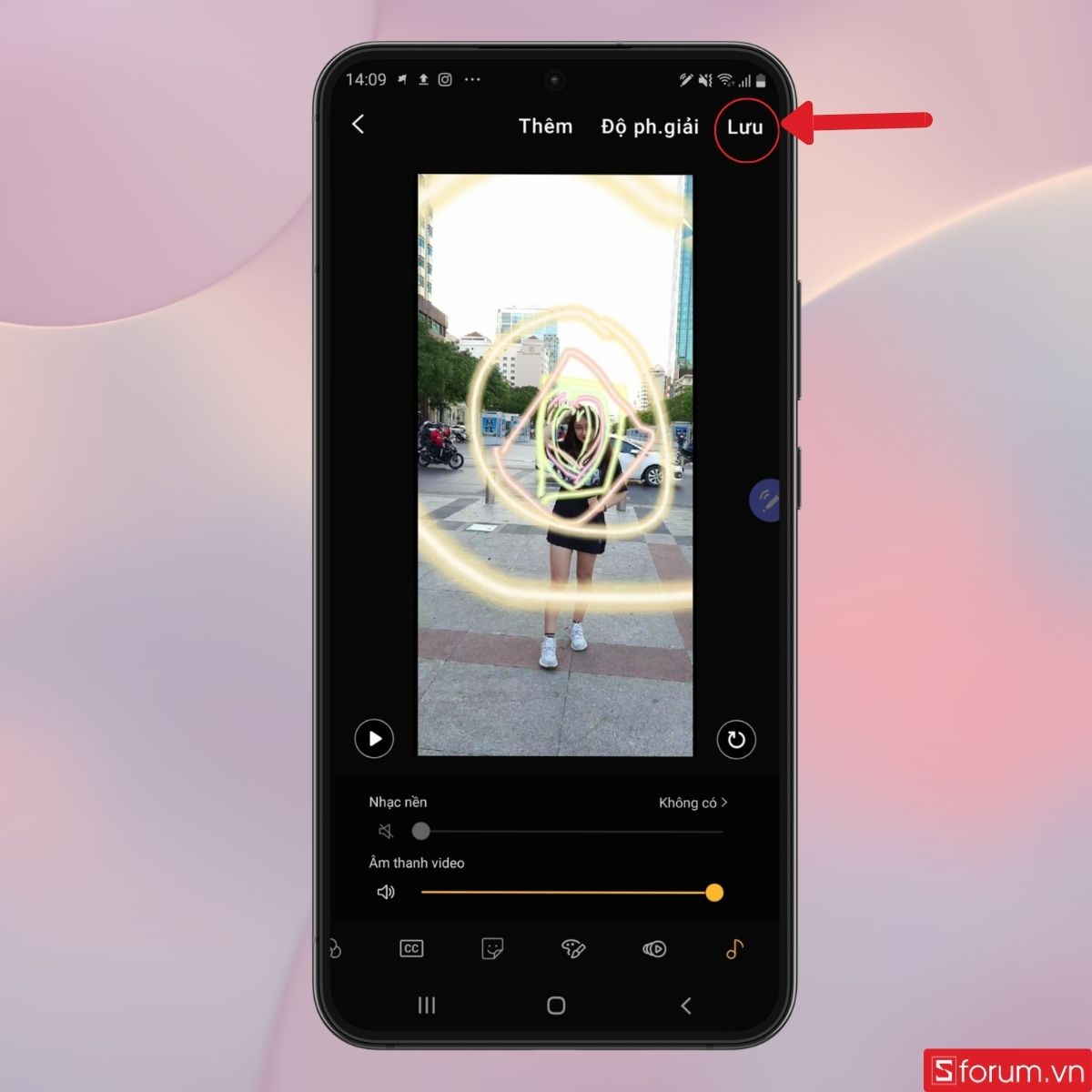 Nhấn Lưu để hoàn tất các thao tác sử dụng trên AR