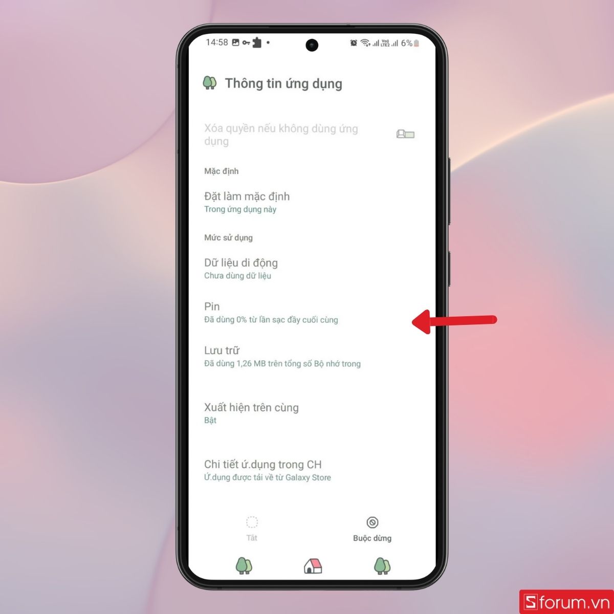 Nhấn Pin trong phần Ứng dụng AR