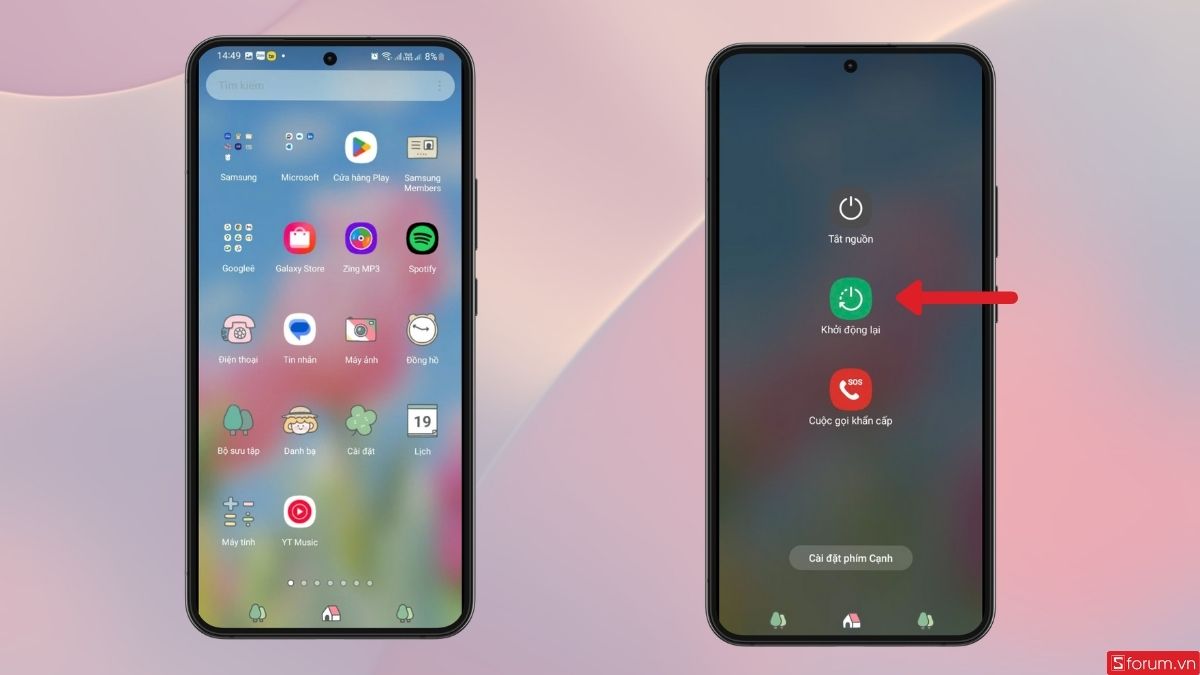 Khởi động lại điện thoại