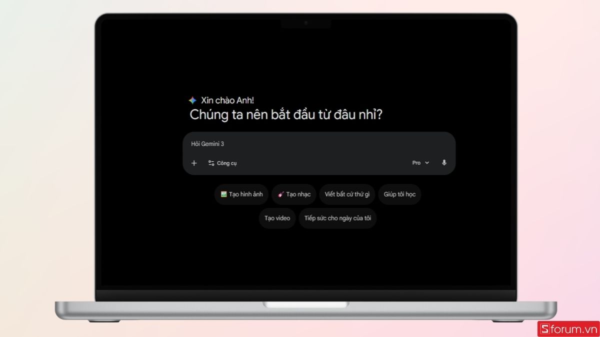 Giao diện chính của Gemini