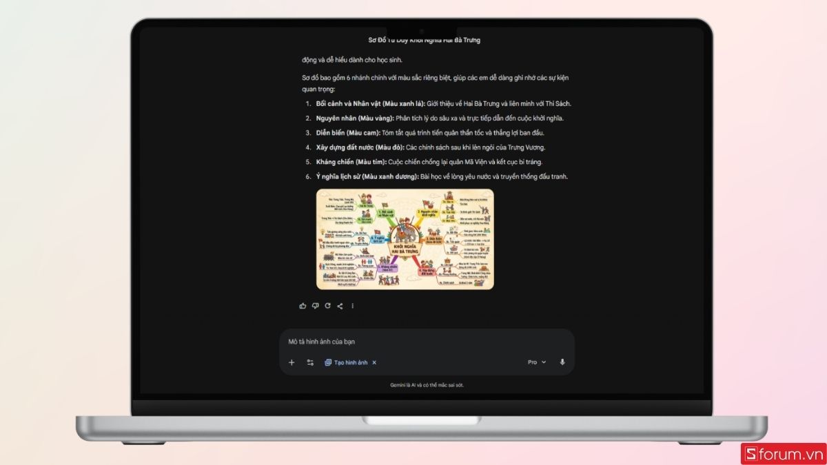 Gemini sẽ tạo sơ đồ tư duy trực quan