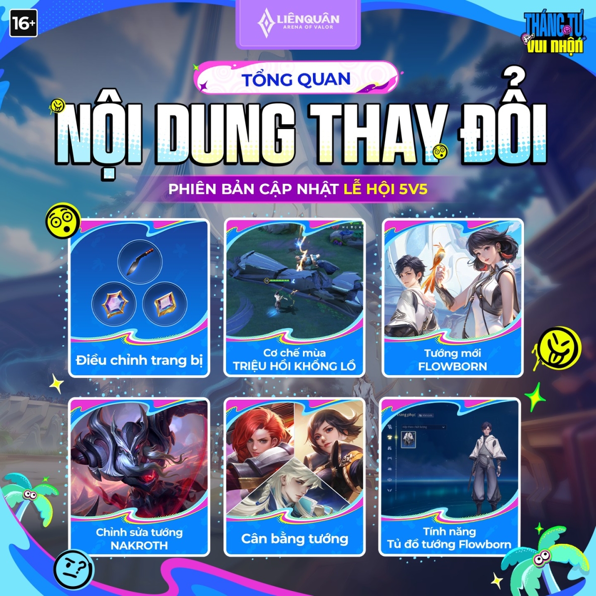 Tổng hợp những thay đổi trong phiên bản Lễ hội 5vs5