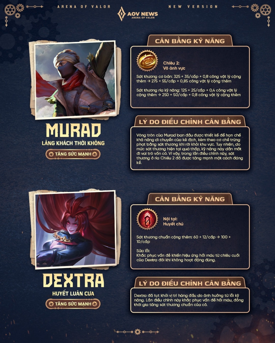 Thông tin cân bằng sức mạnh tướng Liên Quân phiên bản mới