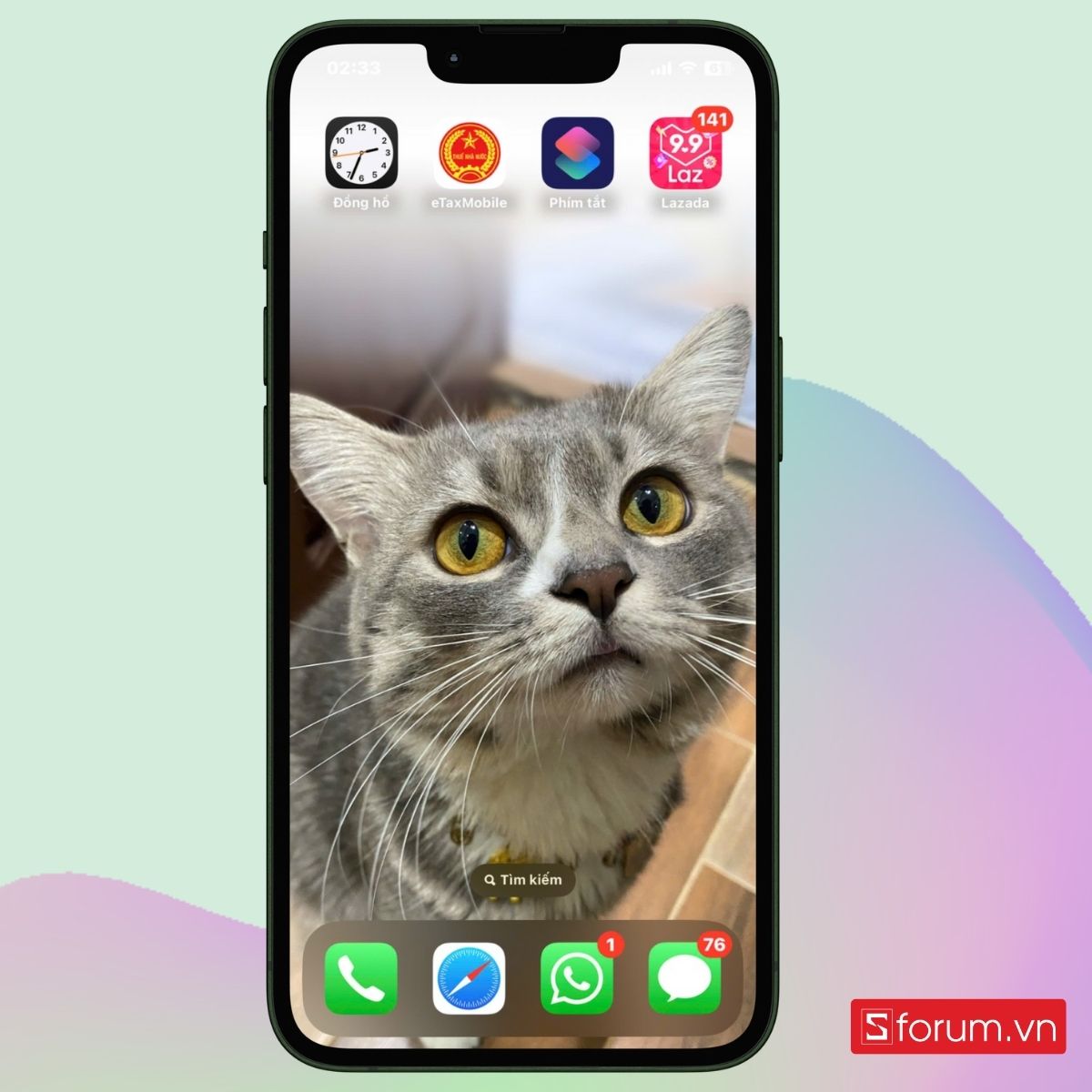 Mở giao diện chính của iPhone