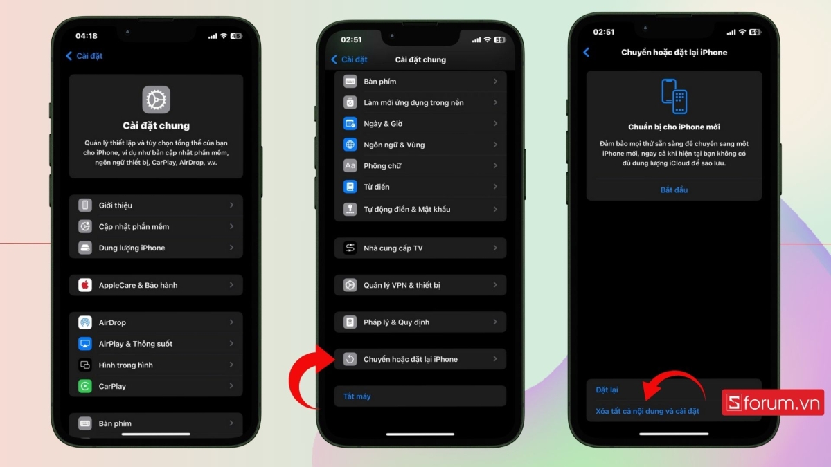 Tiến hành thiết lập cài đặt gốc cho iPhone