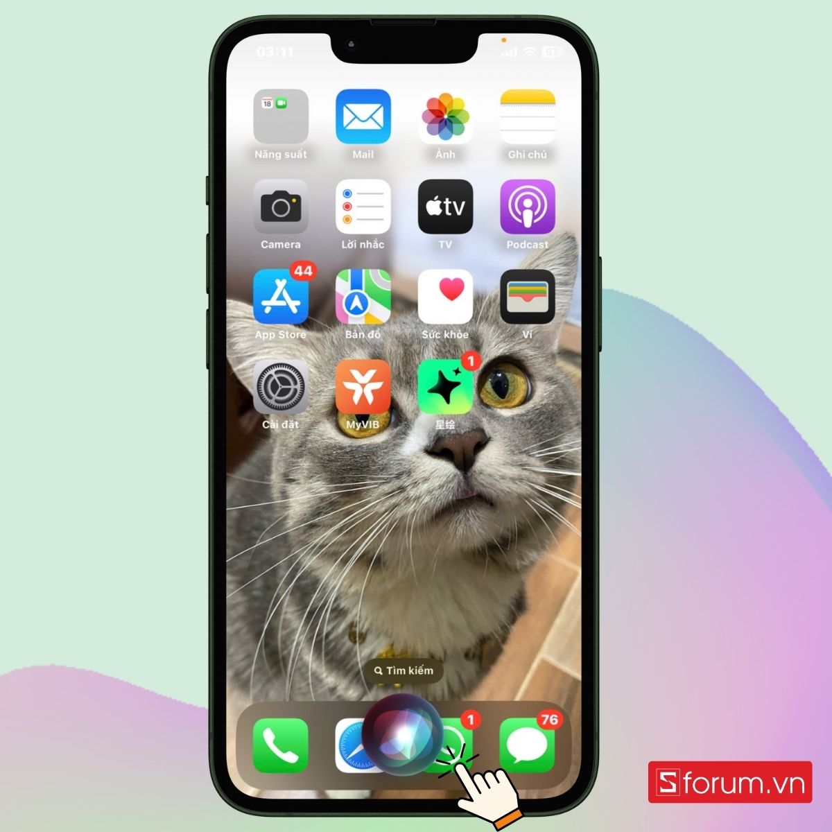 Mở đèn pin nhanh bằng Siri
