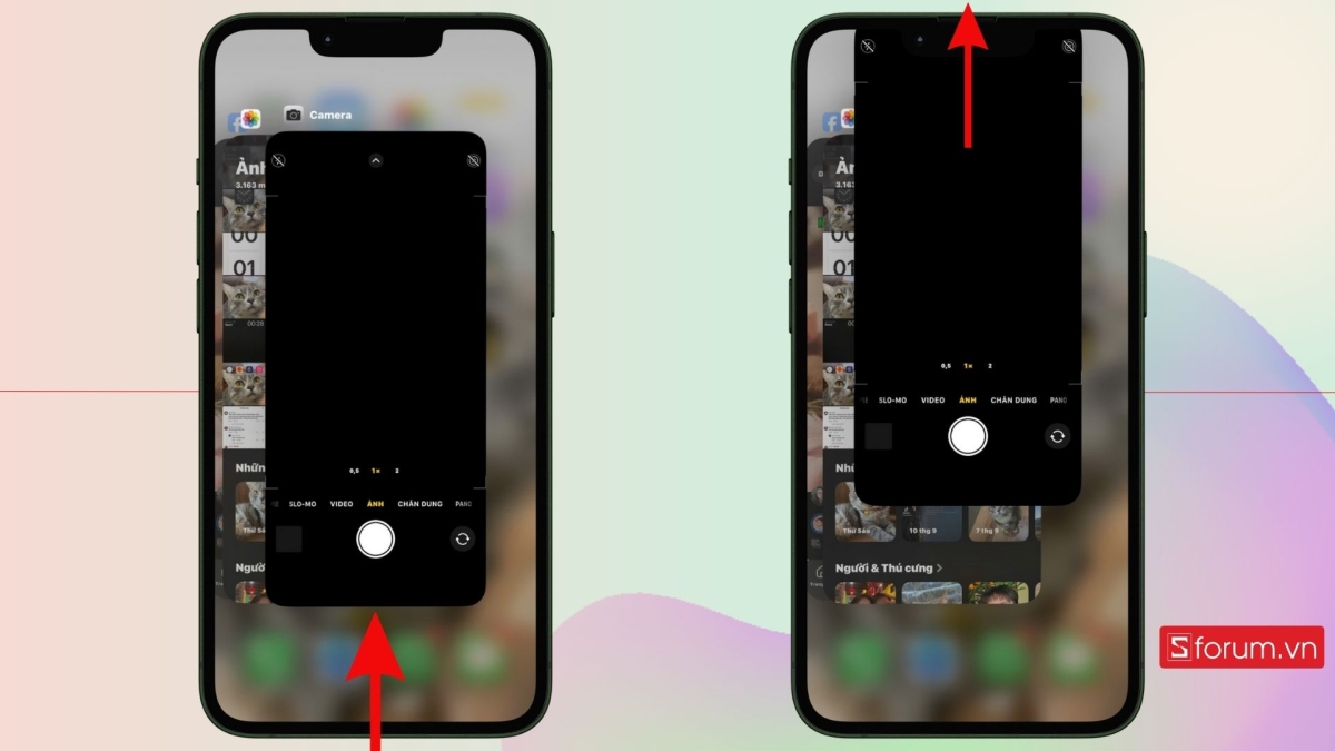 Tắt ứng dụng camera trong đa nhiệm để kiểm tra đèn pin