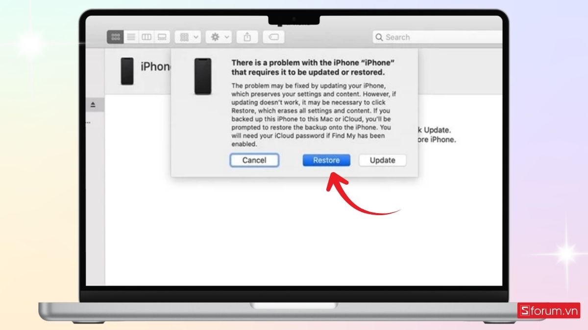 Restore iPhone trên máy tính ở chế độ DFU