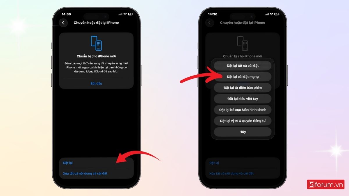 Đặt lại cài đặt mạng trên iPhone