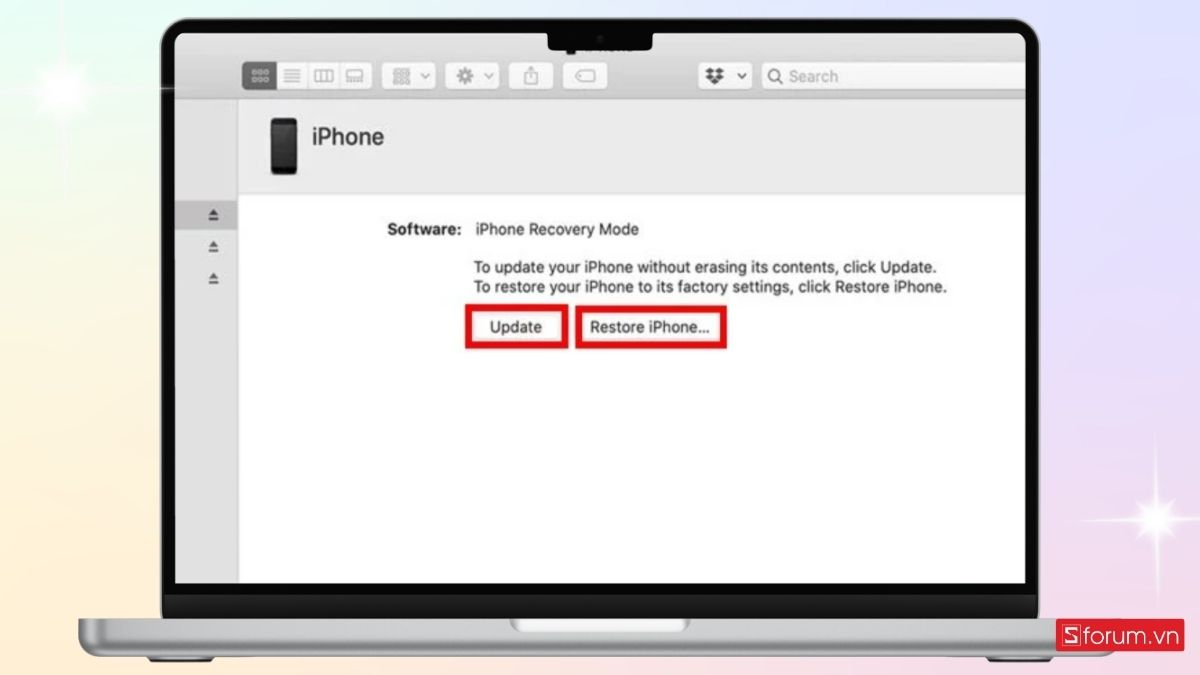 Bạn có thể Update hoặc Restore điện thoại trên máy tính qua iTunes 