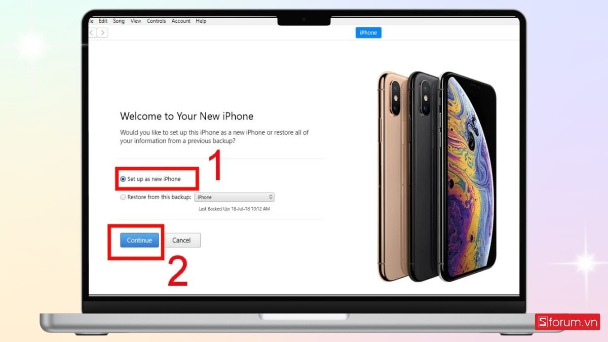 Thiết lập như iPhone mới để kích hoạt điện thoại