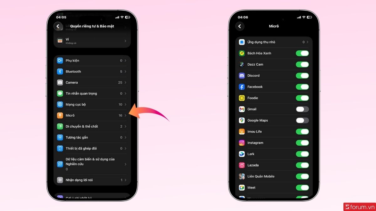 Thiết lập quyền truy cập khi lỗi mic iPhone - bước 3