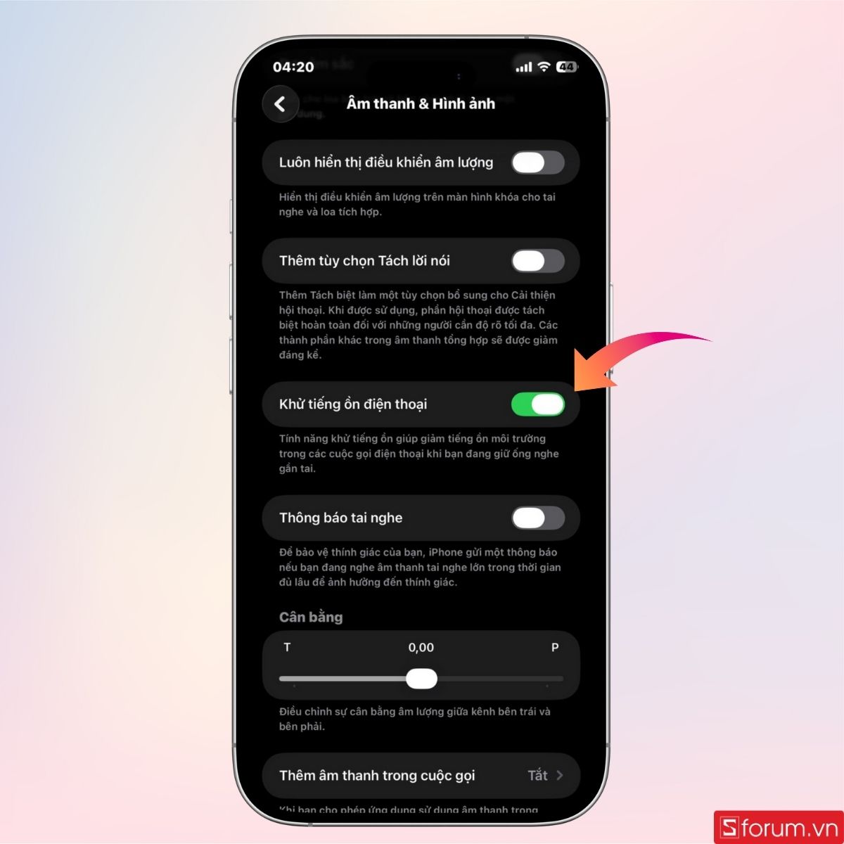Tắt loại bỏ tiếng ồn khi lỗi mic iPhone - bước 4