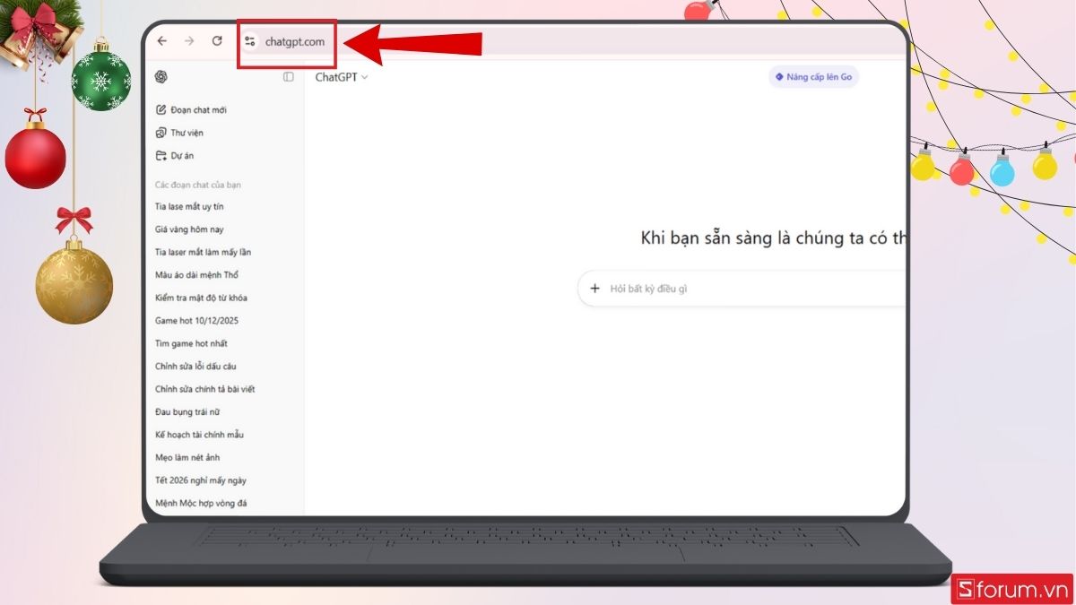 Truy cập vào trang web ChatGPT
