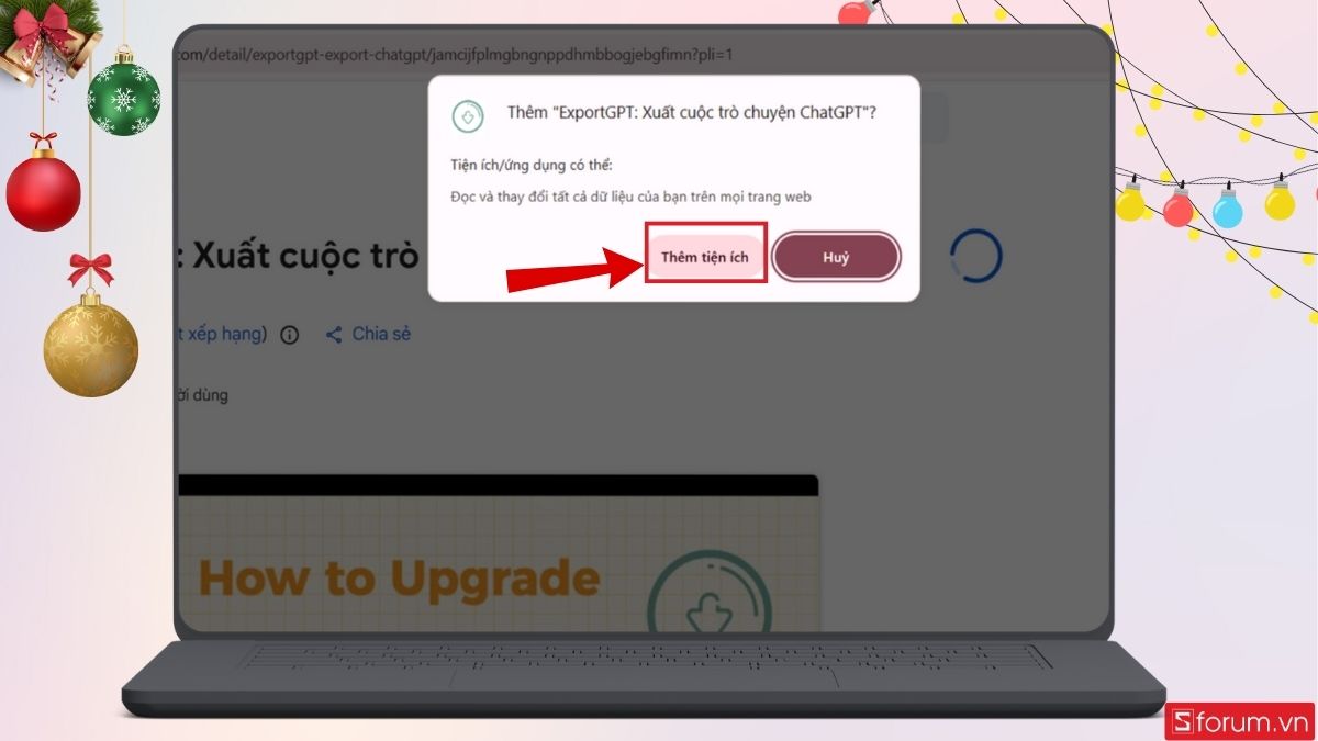 Xác nhận thêm tiện ích