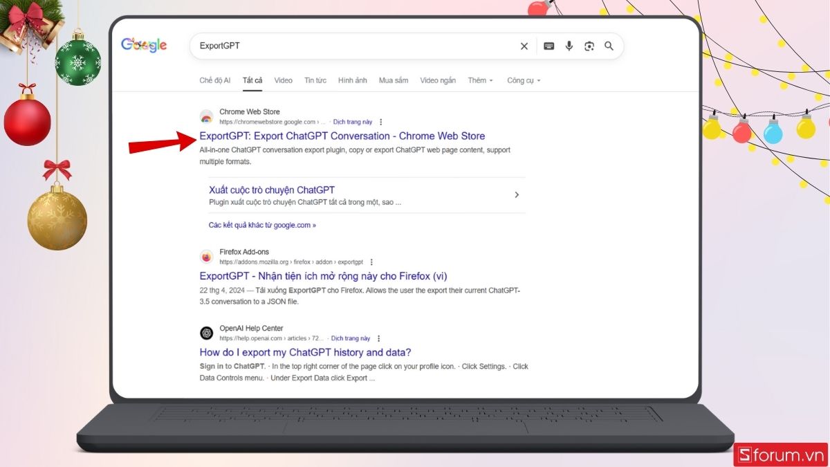Tìm kiếm ExportGPT trên Google